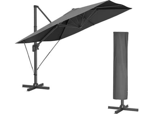 Premium Vierkante Zweefparasol 290 x 290 cm met 360° Rotatie