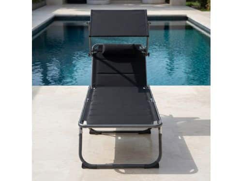 Premium XXL Zonnebed met Dak en Verstelbare Rugleuning