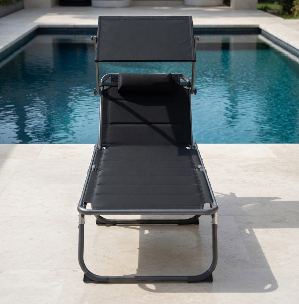 premium xxl zonnebed met dak en verstelbare rugleuning