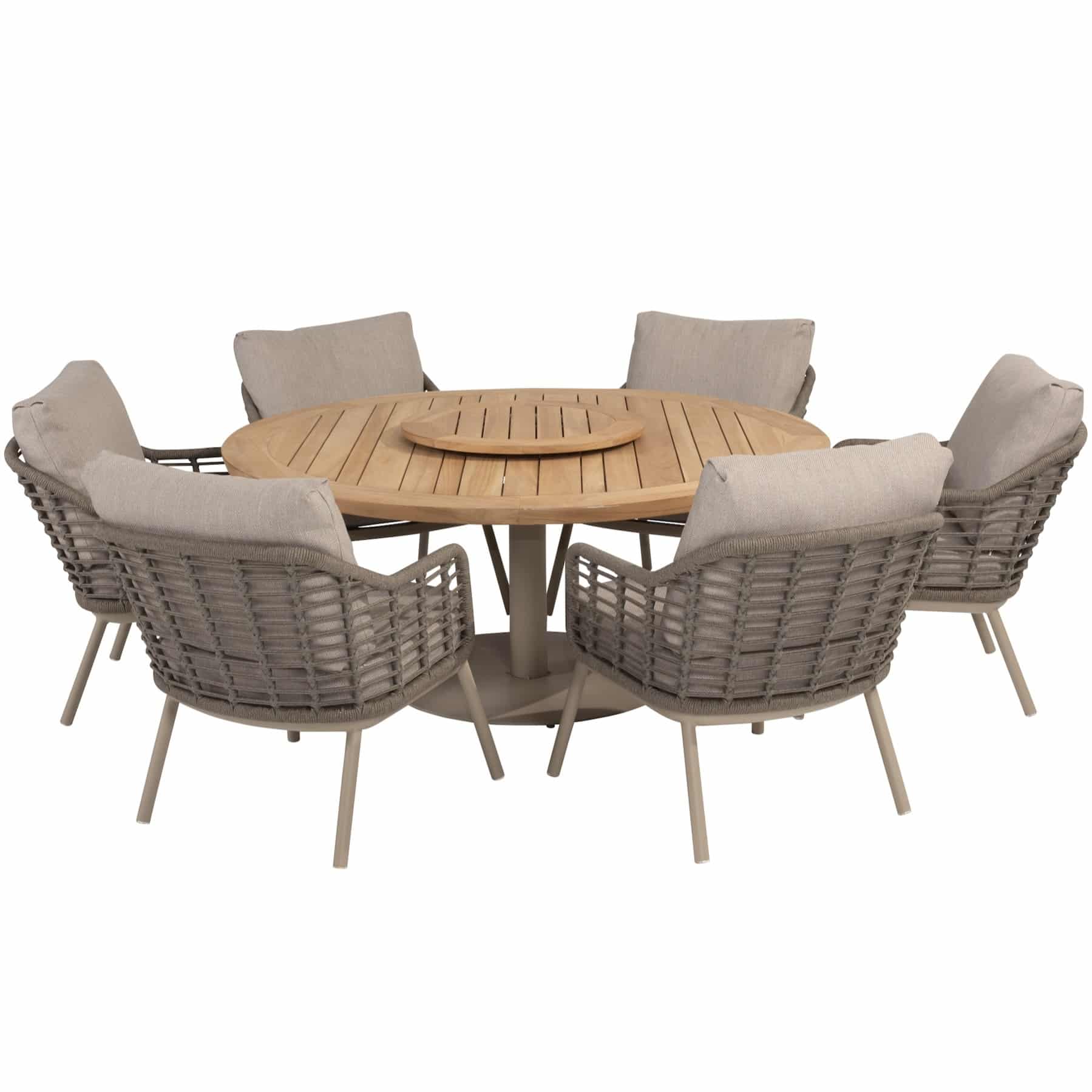 puglia saba low dining tuinset 160Øxh69 cm 8 delig latte taste 4so