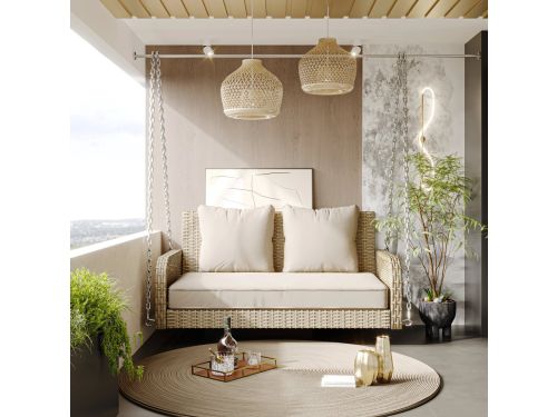 Rattan Hangstoel - Schommelstoel - Tuinstoel - Balkonstoel - Weerbestendig