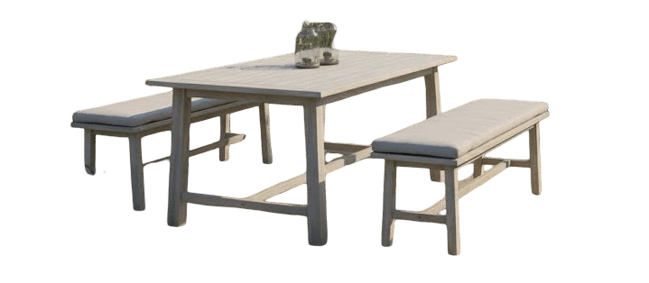 ravello dining set 3pcs table 177x102x75/2 benches eurofar eurofar