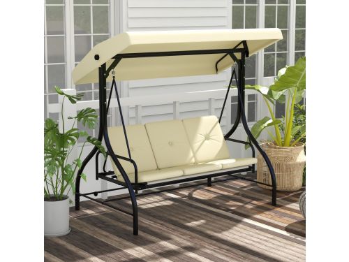 Re-purelife® 2-in-1 Hollywoodschommel met Ligfunctie - 3-zits Tuinschommel met Verstelbaar
