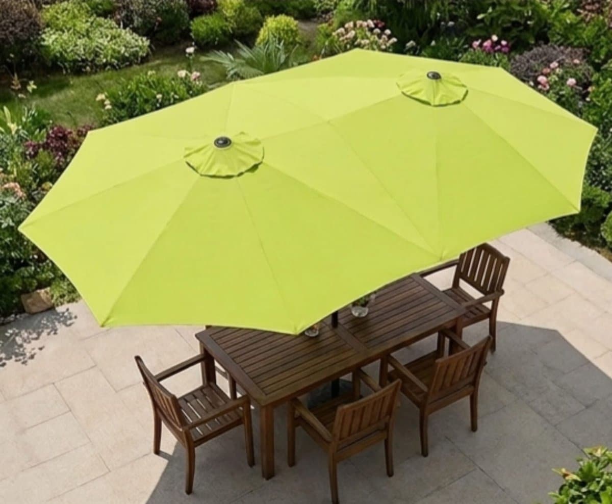 rechthoekige zweefparasol 320×150 cm uv50+ zonbescherming, stalen frame