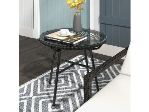 REDOM - Boho Stijl Bijzettafel Voor Buiten - Geharde Glazen