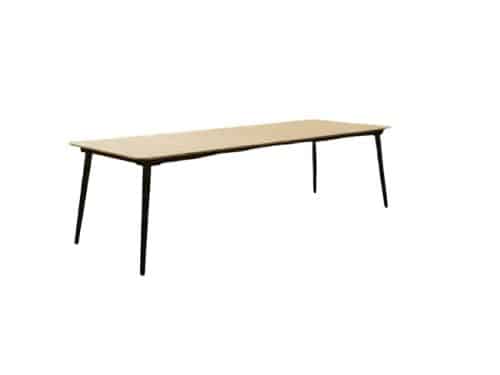 Reims dining table 200x100x76 black steel/acacia teak look Eurofar - Eurofar