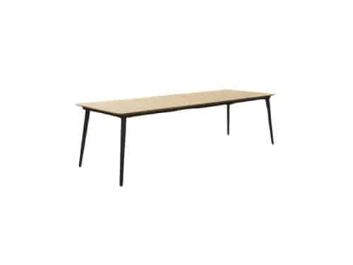 Reims dining table 200x100x76 light grey steel/acacia teak look Eurofar - Eurofar
