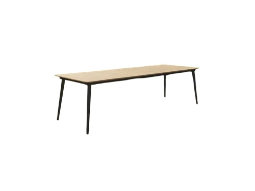 Reims dining table 200x100x76 light grey steel/acacia teak look Eurofar - Eurofar
