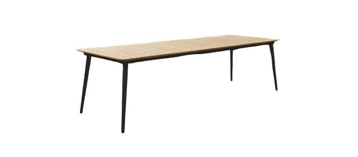 reims dining table 200x100x76 light grey steel/acacia teak look eurofar eurofar