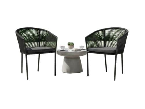 Reims stackable dining chair black alu/rope black Eurofar - Eurofar