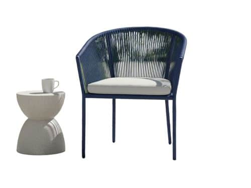 Reims stackable dining chair indigo alu/rope indigo Eurofar - Eurofar