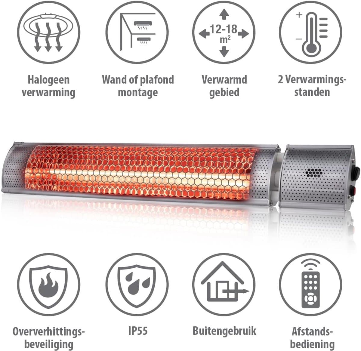 rfwr® infrarood verwarming 800 w vrijstaand voor binnen en