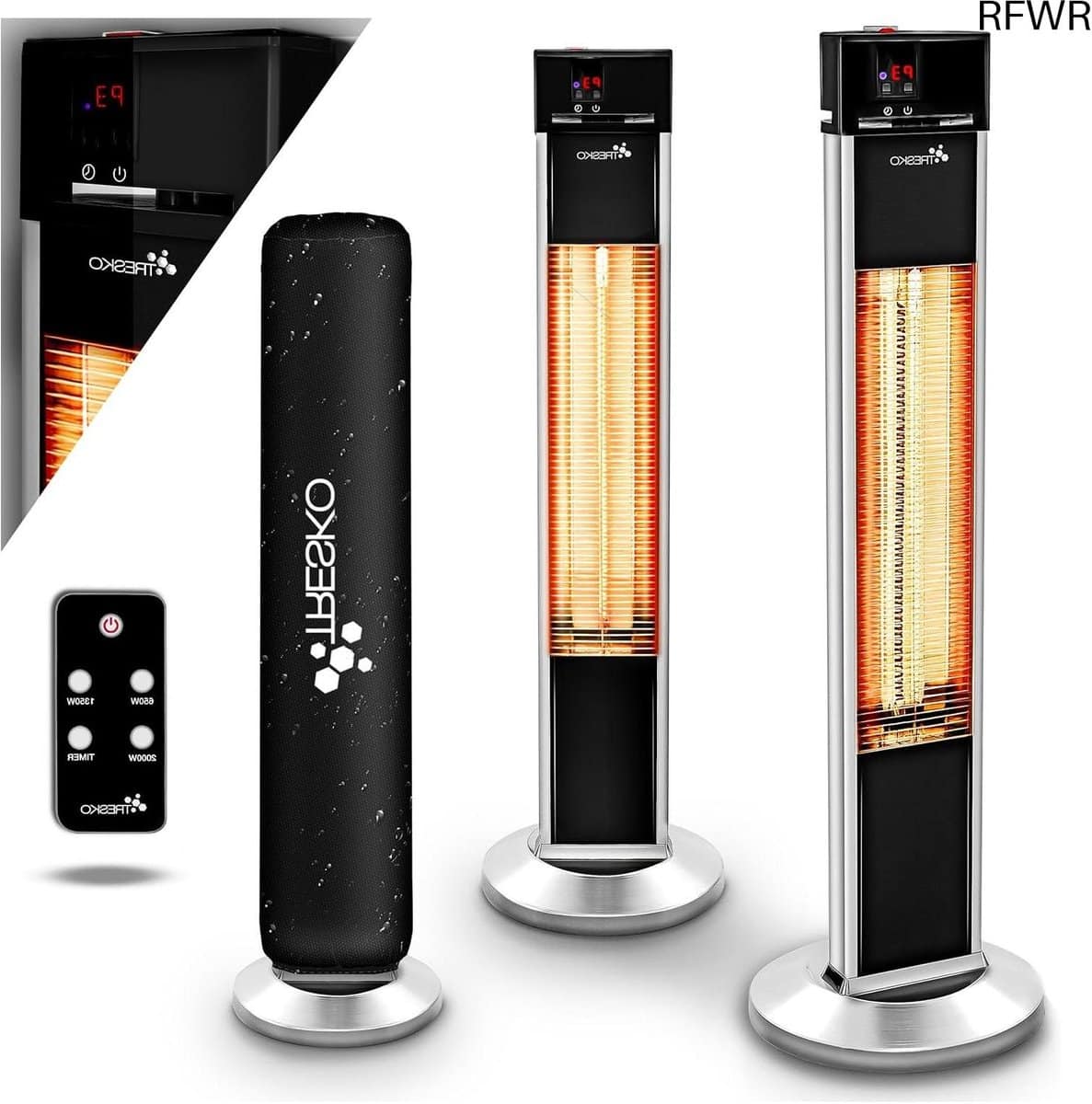 rfwr® infrarood warmtestraler met afstandsbediening 2000w 3 warmtestanden