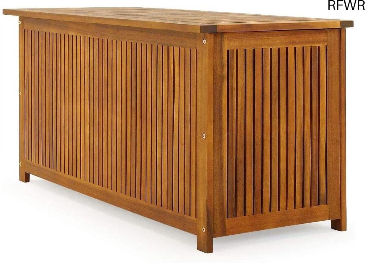rfwr® tuinkussenbox van acaciahout met deksel weerbestendig en ventilerend