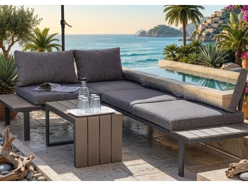 Rio Luxe Hoek Loungeset met Tafel en Zitkussens 225 x