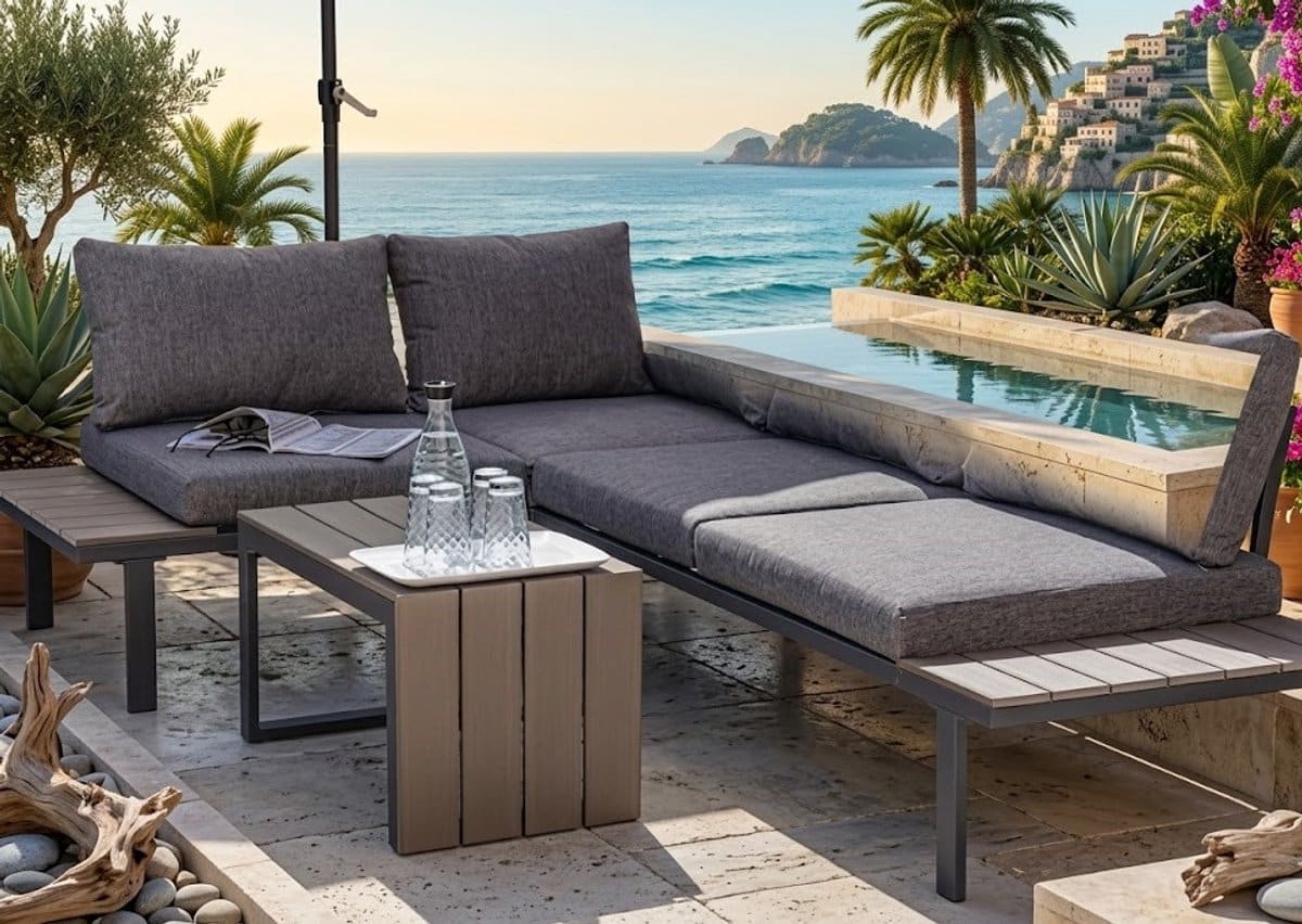 rio luxe hoek loungeset met tafel en zitkussens 225 x