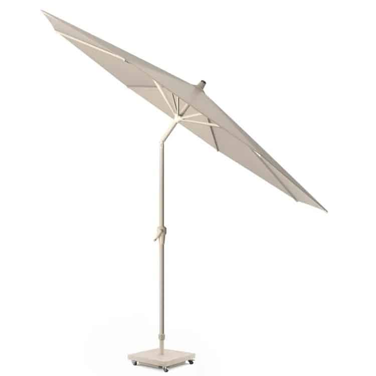 riva parasol 300 cm rond sandstone ivoor met kniksysteem