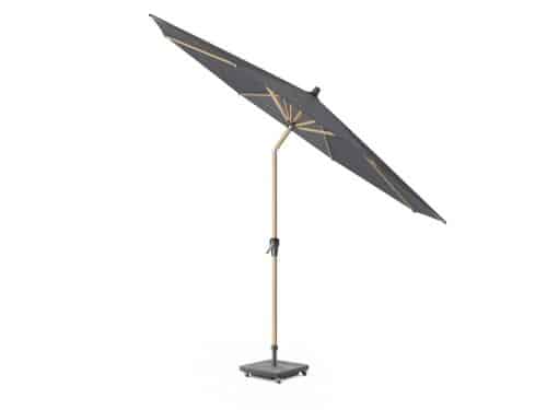 Riva parasol 300 cm rond teak antraciet met kniksysteem