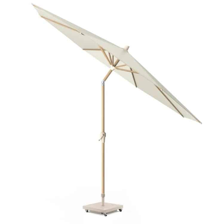 riva parasol 300 cm rond teak ecru met kniksysteem
