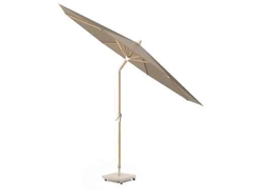 Riva parasol 300 cm rond teak taupe met kniksysteem