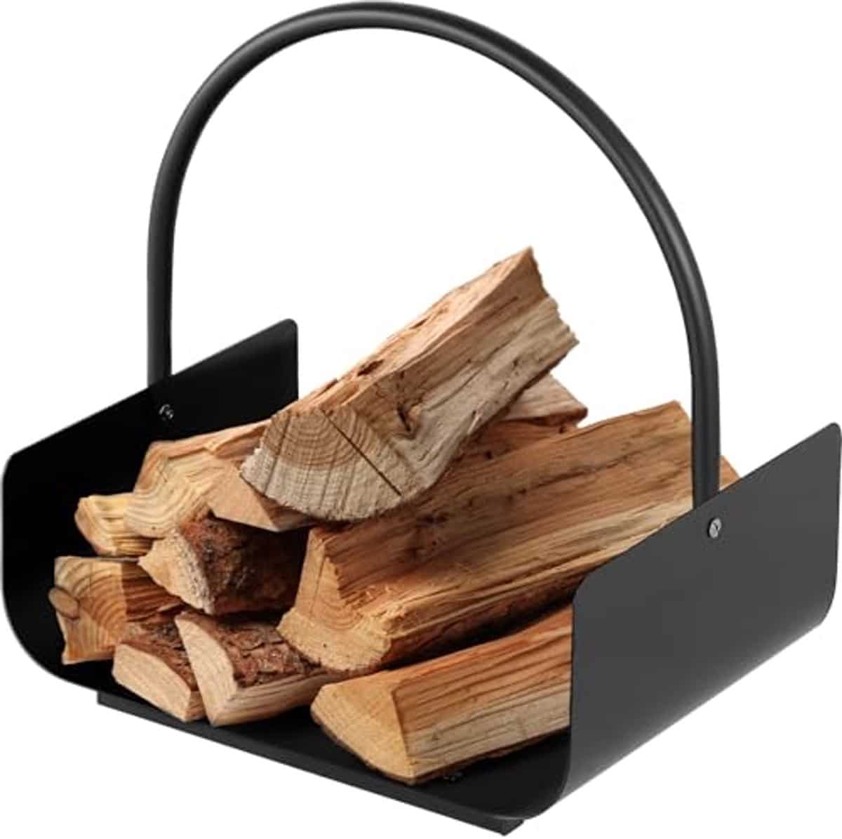 robuuste haardhoutmand van staal 40 x 30 x 37