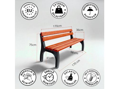Robuuste Parkbank 170 cm voor Tuin en Terras