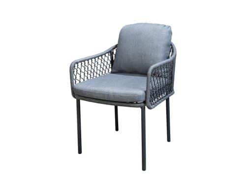 Rocha dining chair aluminium dark grey/rope dark grey/mixed grey AW Yoi - Yoi