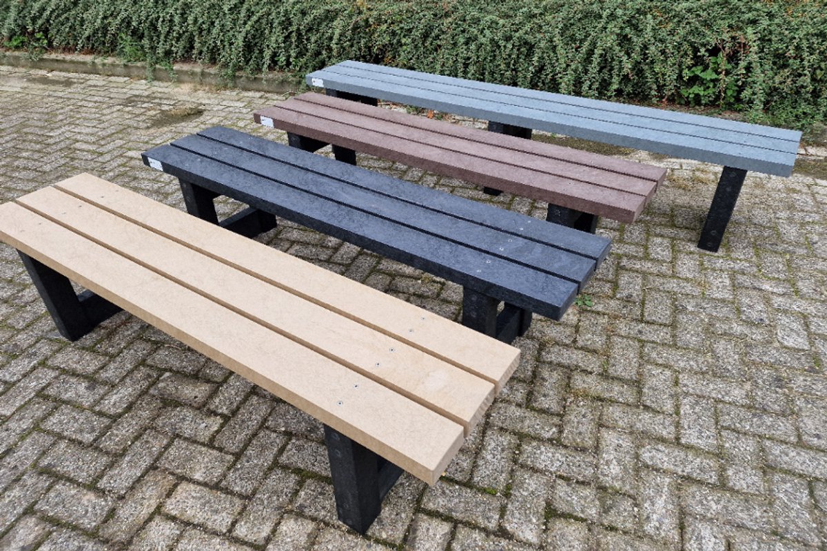 rockwood® zitbank lifelong zwaar kunststof (50kg) mineral grey 1.20m montage