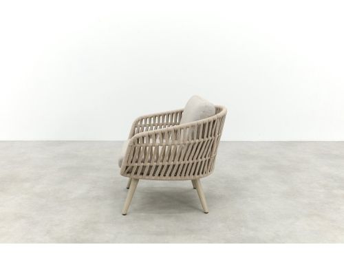 Romeo rope low dining tuinstoel - Latte/Beige