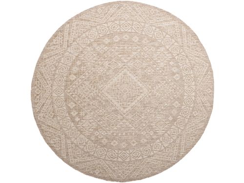 Rond jute buitenkleed - Atlas Aztec Bruin/Creme - Ø 160cm