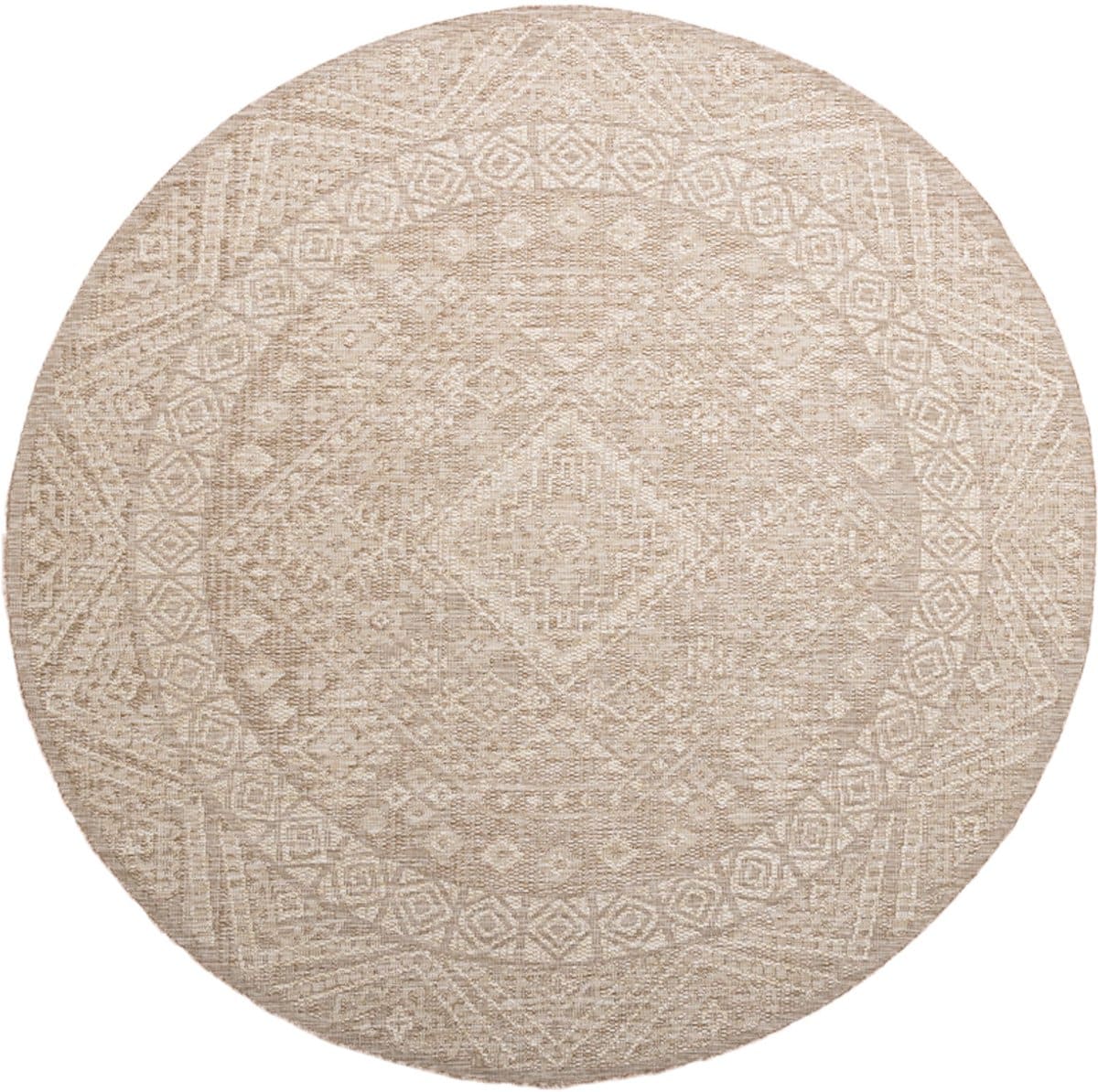rond jute buitenkleed atlas aztec bruin/creme Ø 160cm