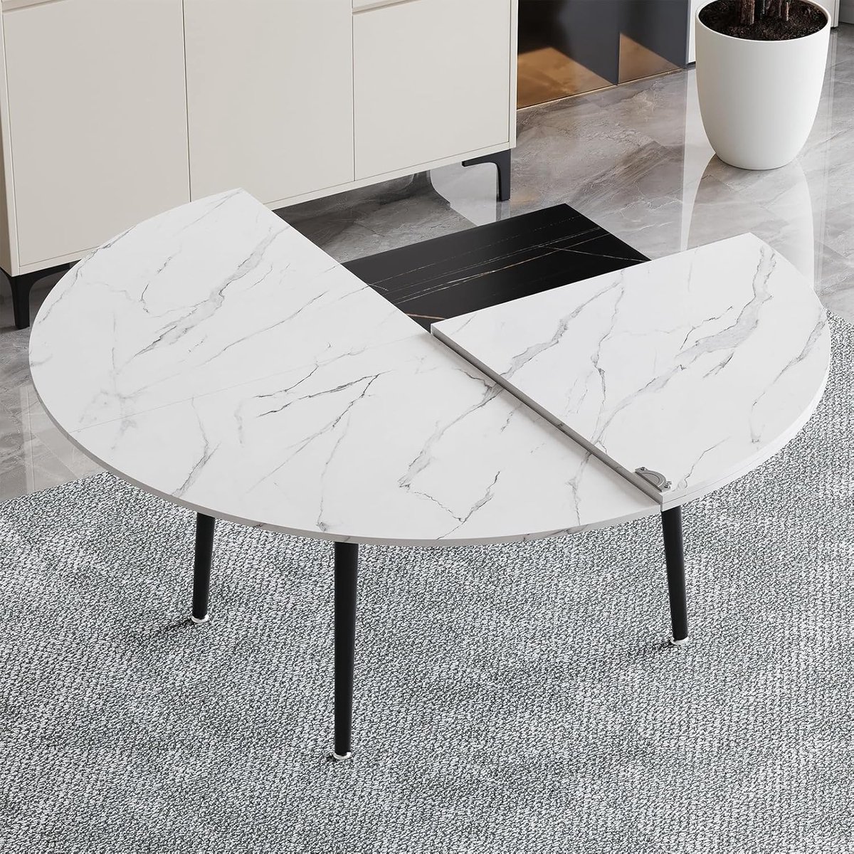 rond tafelblad klaptafel blad extra zitplaatsen vierdelig