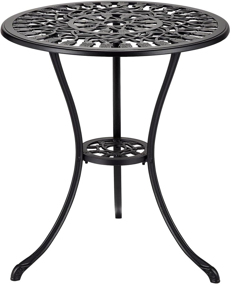 ronde bistrotafel met parasolgat Ø 60 cm gietaluminium balkontafel