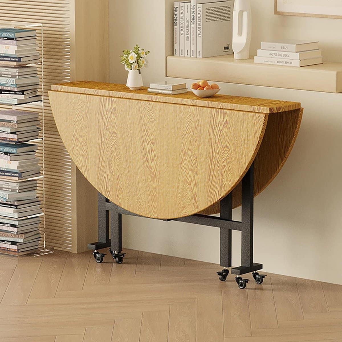 ronde eettafel klaptafel uitschuifbaar ruimtebesparend thuisgebruik uitbreidbaar