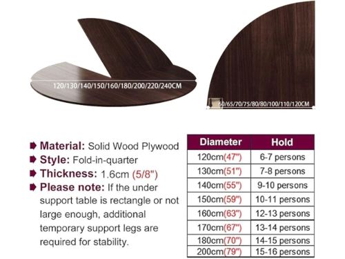 Ronde Klaptafel - Eettafel - Feestbanketten - Ruimtebesparend Ontwerp
