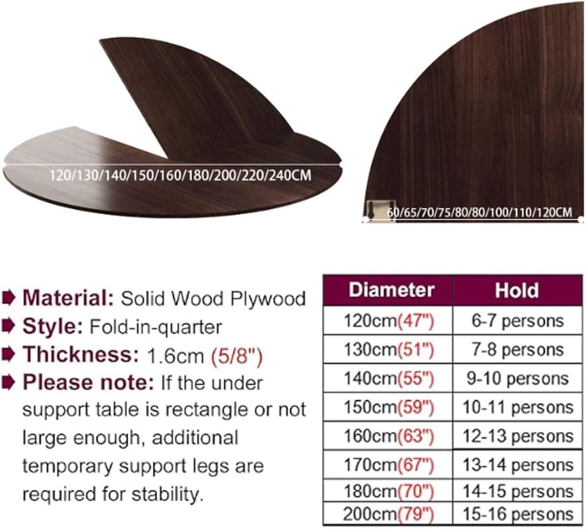 ronde klaptafel eettafel feestbanketten ruimtebesparend ontwerp