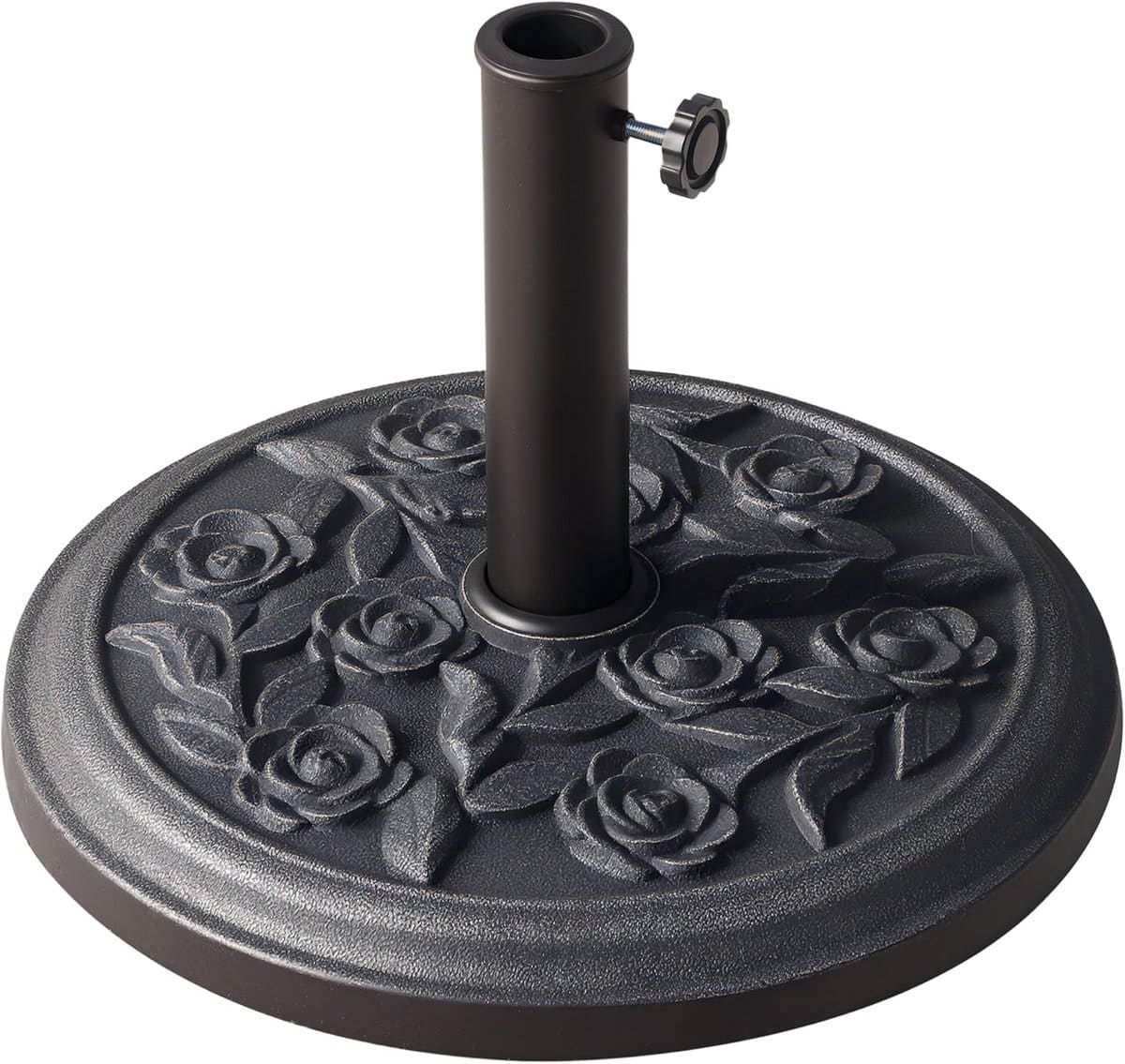 ronde parasolvoet 9 kg met rozenmotief voor terras en tuin