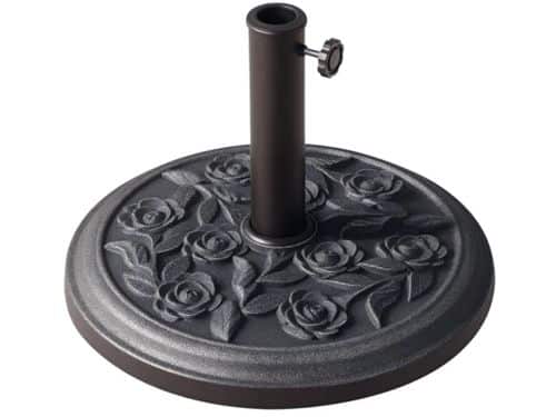 Ronde parasolvoet 9 kg met rozenmotief voor terras en tuin