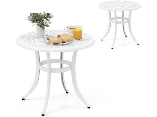 Ronde tuintafel - Balkon bijzettafel - Buiten genieten - Gegoten