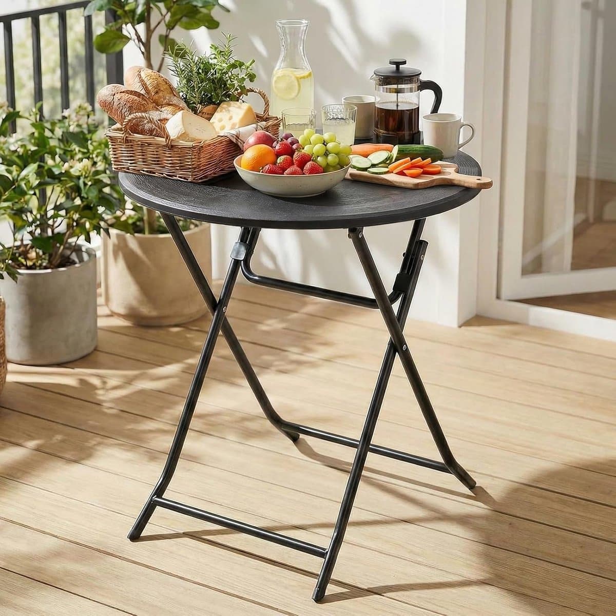 ronde tuintafel klaptafel bijzettafel buiten eten weerbestendig