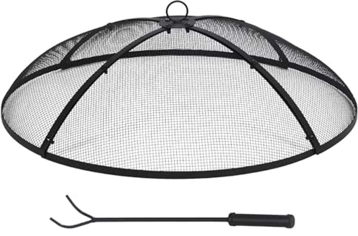ronde vuurplaats 30 inch met vonkscherm opvouwbaar en zwaar