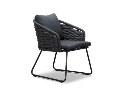 Ropera dining tuinstoel | touw + aluminium | Lava Grey