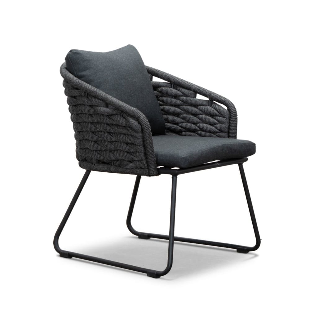 ropera dining tuinstoel | touw + aluminium | lava grey