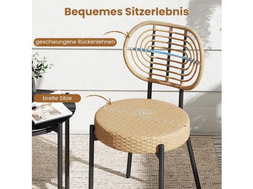 Rotan Balkon- en Tuinmeubelset 3-delig - Compacte Bistroset met 2