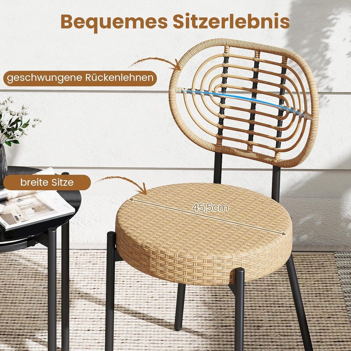rotan balkon en tuinmeubelset 3 delig compacte bistroset met 2