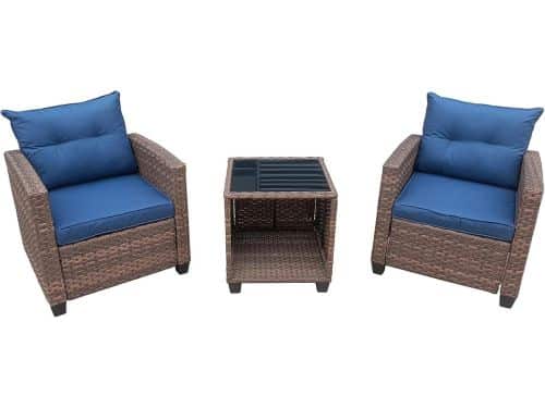 Rotan Bistroset - Tuinmeubelset Buiten - Gezellig Zitten - Inclusief