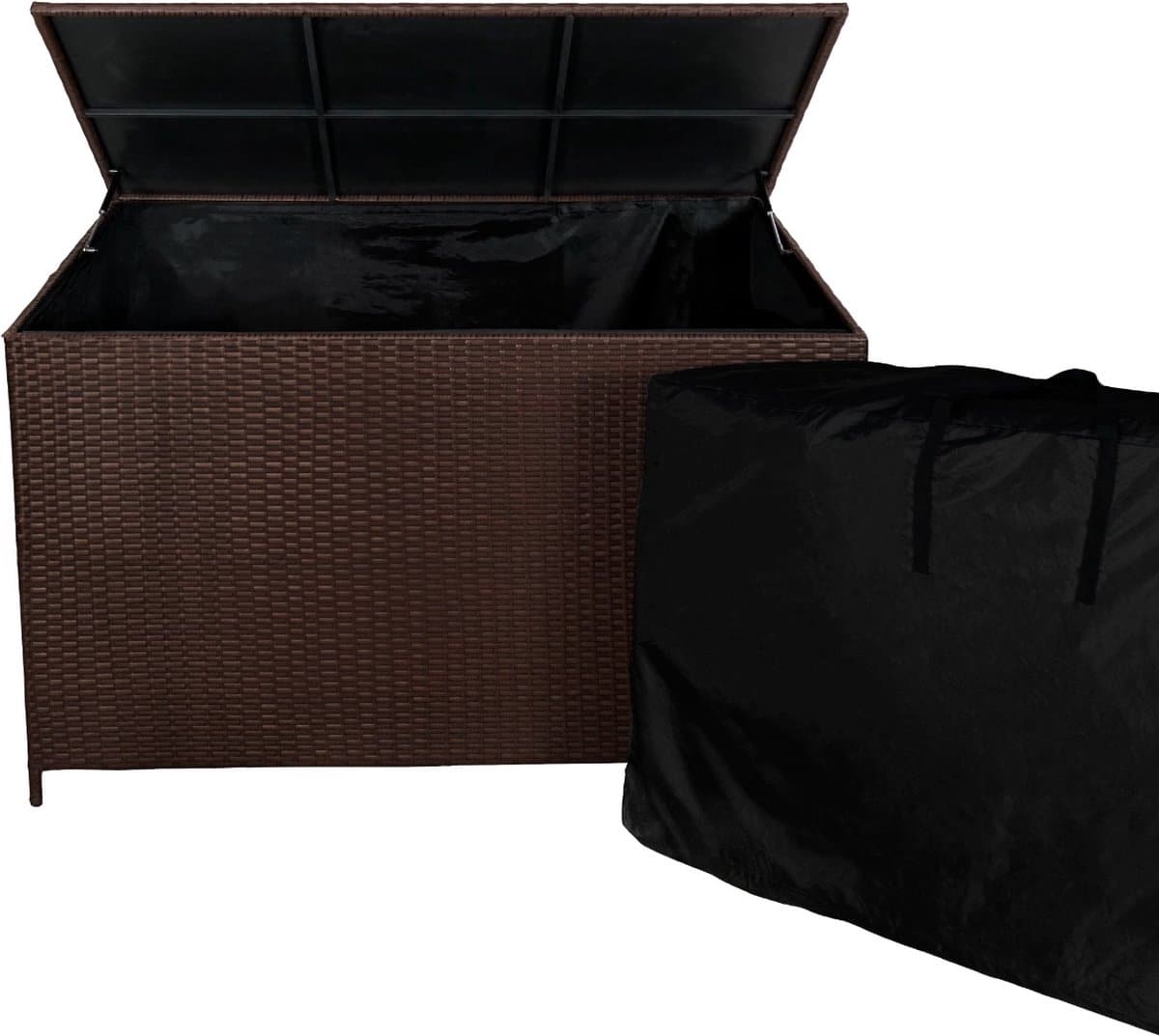 rotan tuin opbergbox kussenbox 582 l bruin grote rattan kist