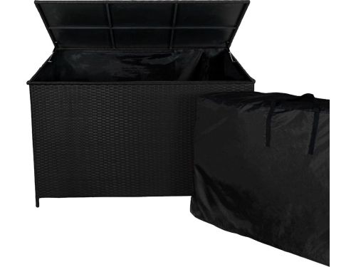 Rotan Tuin Opbergbox Kussenbox 582 L Zwart Grote Rattan Kist