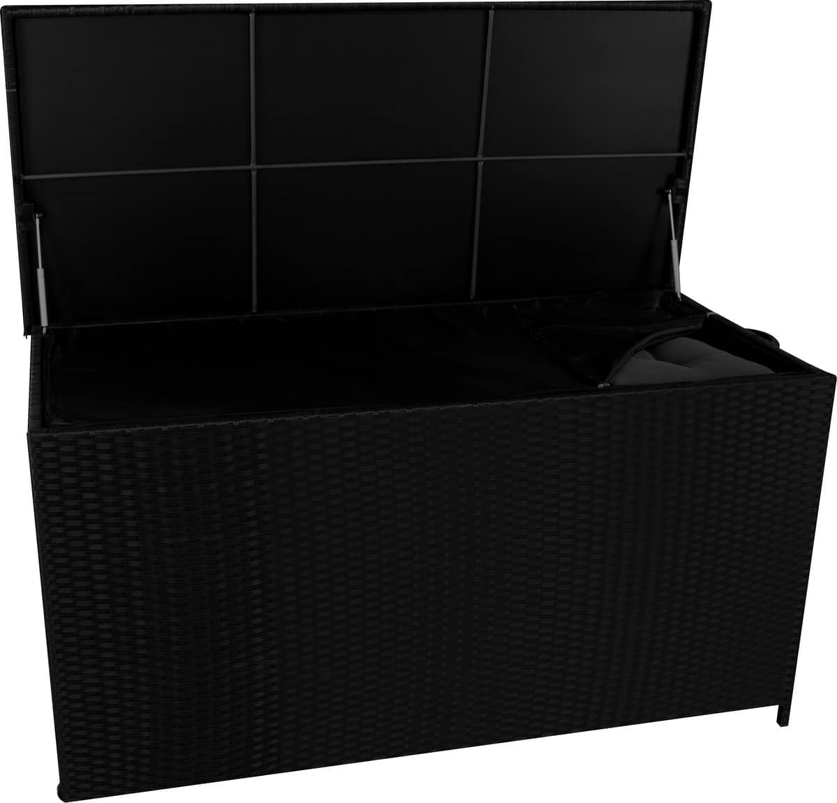 rotan tuin opbergbox kussenbox 700 l zwart grote rattan kist