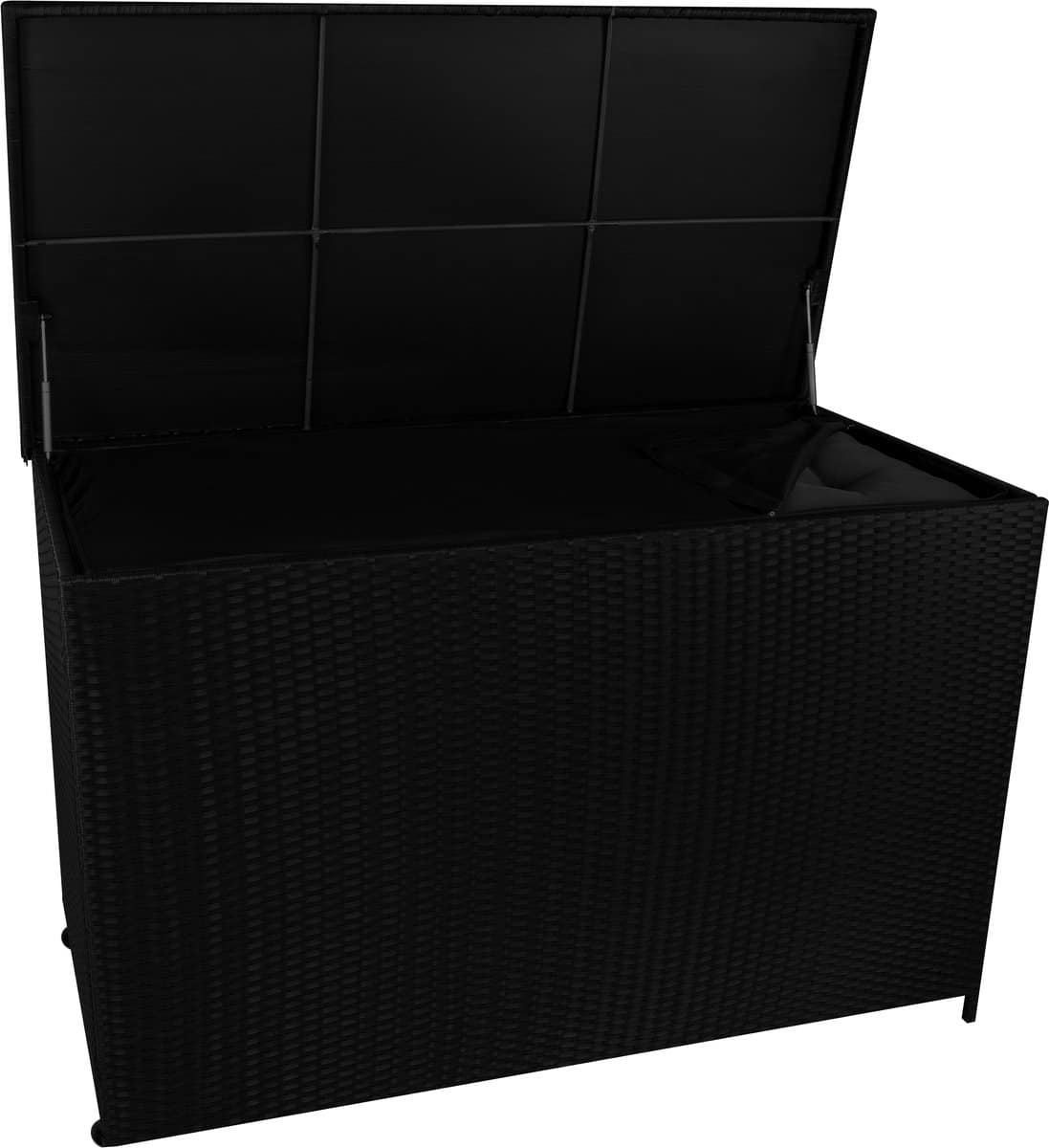 rotan tuin opbergbox kussenbox 996 l zwart grote rattan kist